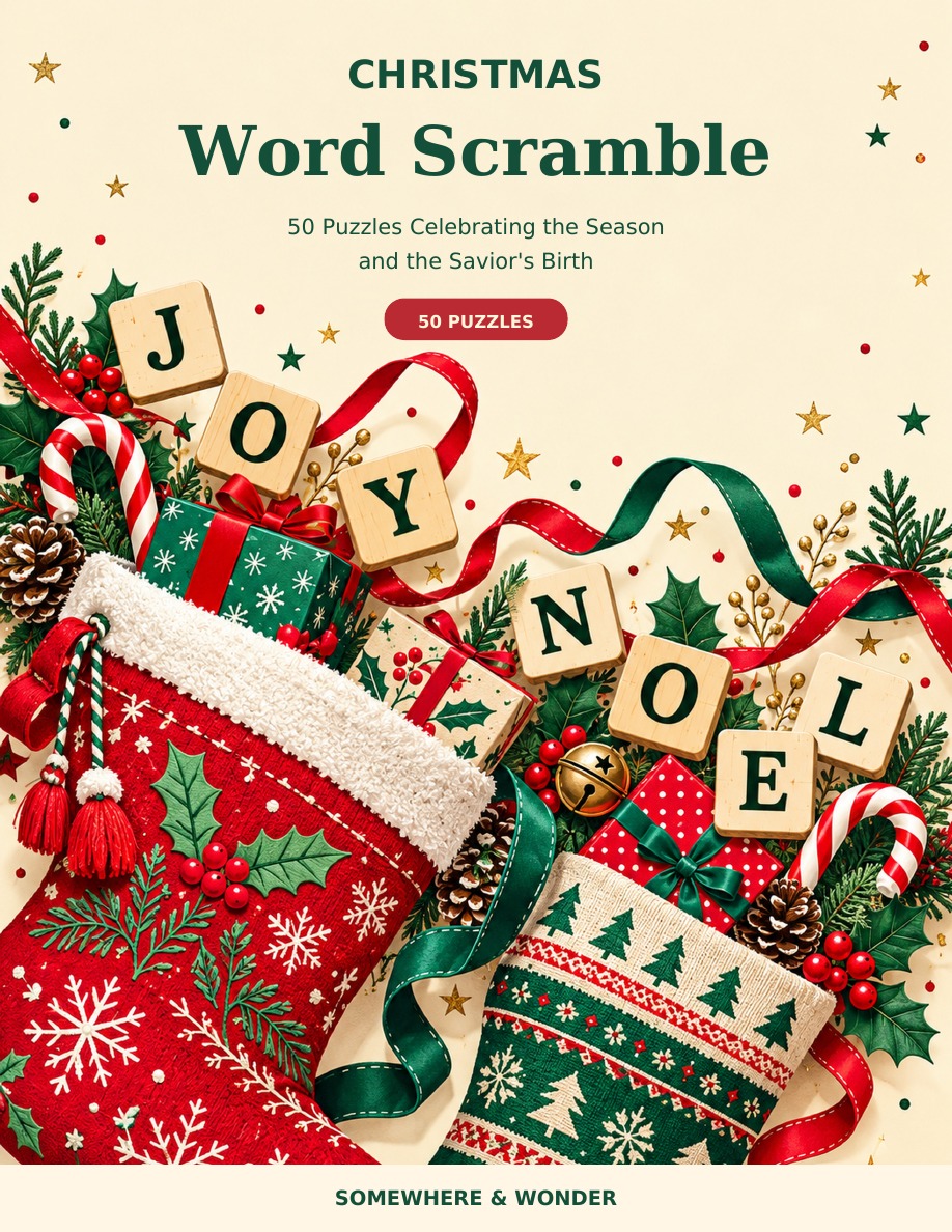 Cover of Christmas Word Scramble by Somewhere & Wonder
